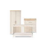 Silver Cross Seville 3 Piece Nursery Set with Convertible Cot to Toddler Bed, Dresser & Wardrobe