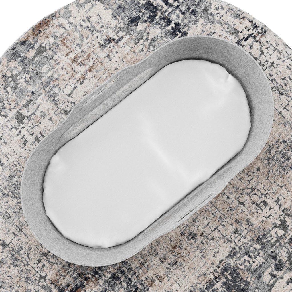 SnuzBaskit Light Grey Moses Basket & Natural Stand