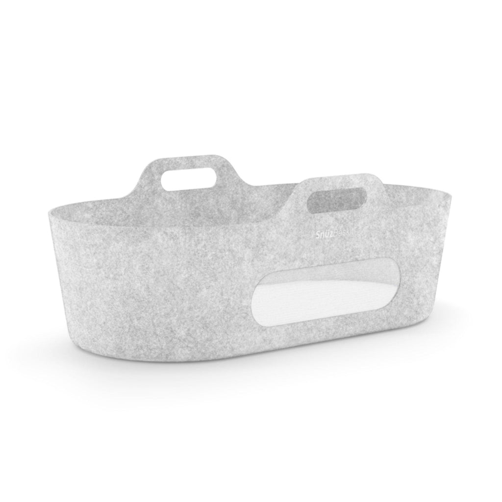 SnuzBaskit Light Grey Moses Basket & Natural Stand