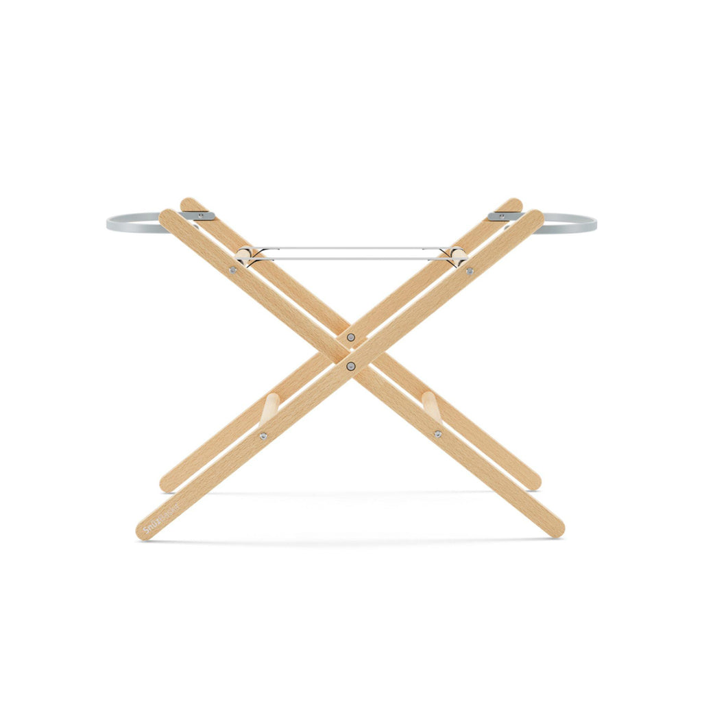 SnuzBaskit Light Grey Moses Basket & Natural Stand
