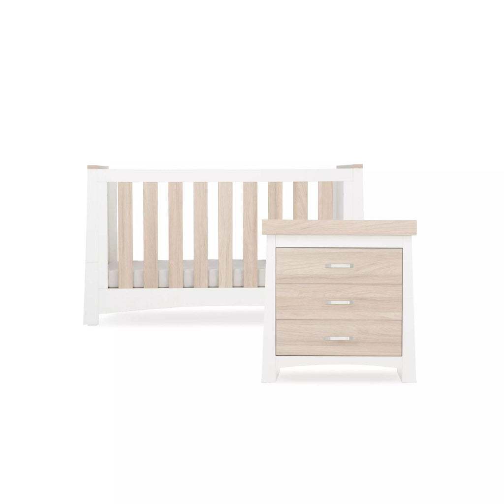 Cuddleco Ada 2 Piece Nursery Furniture Set - White/Ash - Chelsea Baby