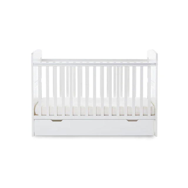 Obaby Grace Cot Bed and Underdrawer - White - Chelsea Baby