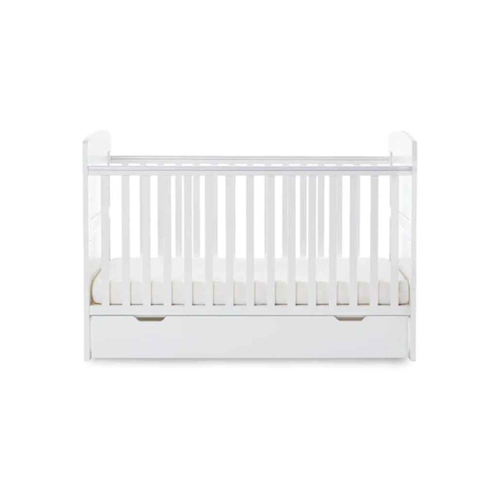 Obaby Grace Cot Bed and Underdrawer - White - Chelsea Baby
