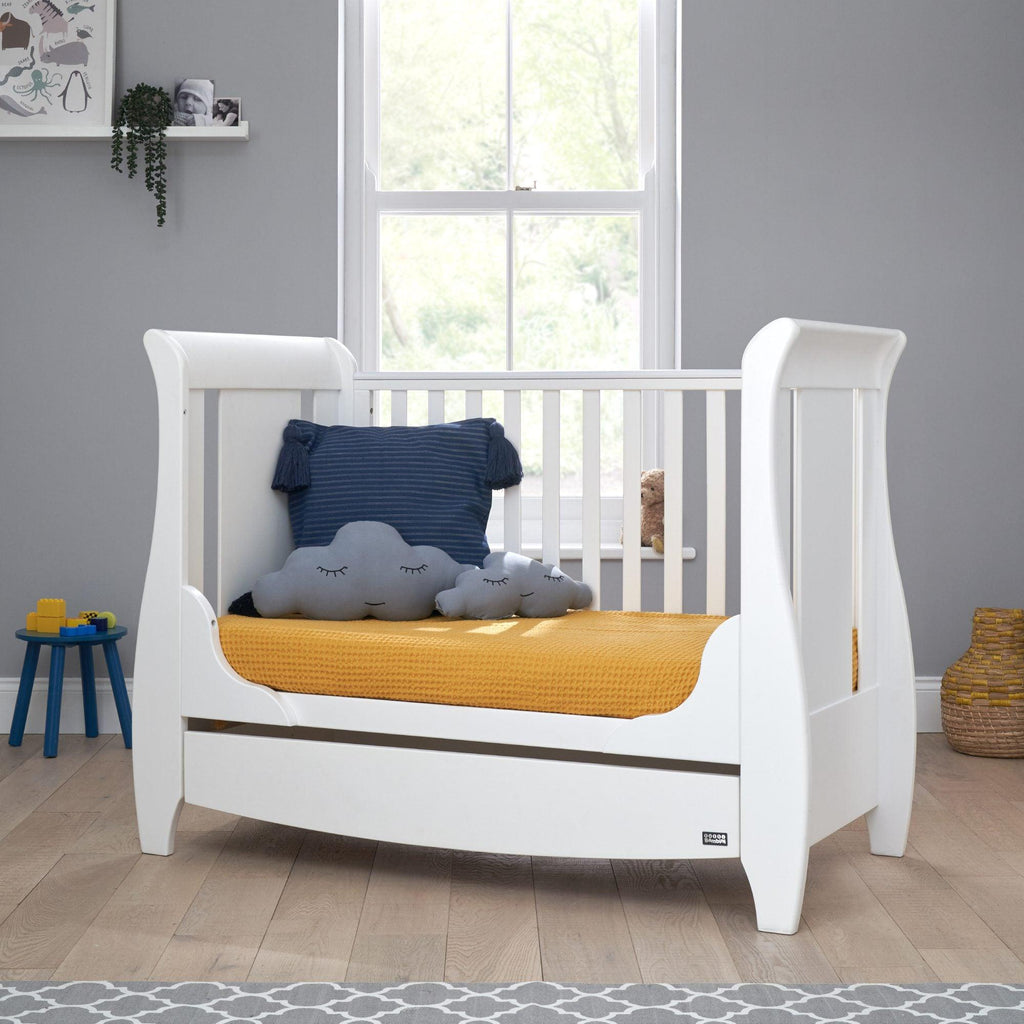 Tutti Bambini Katie Mini Sleigh Cot Bed with Under Bed Drawer - Chelsea Baby