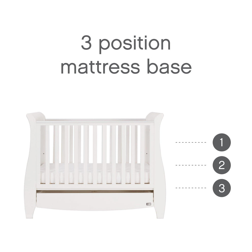 Tutti Bambini Katie Mini Sleigh Cot Bed with Under Bed Drawer - Chelsea Baby